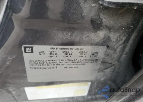 2012 Chevrolet Malibu Ls z USA, uszkodzony, nr VIN 1G1ZB5E05CF324112